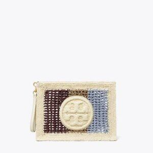 TORY BURCH Ella Crochet Striped Pouch In Multi, NWT